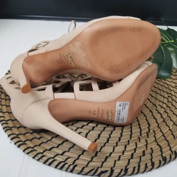 NEW Schutz Blake Caged Sandal heel in nude beige - Picture 4 of 7